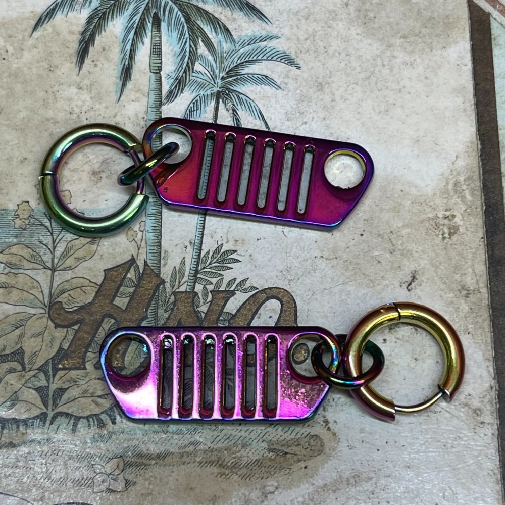 ***NEW*** Cute Shiny Rainbow Earrings for the Off-road 4x4 Enthusiasts!